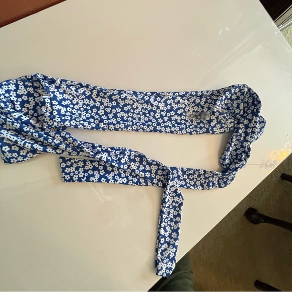 Halter Wrap Bikini Swim Top Cheeky High Waist Bikini Bottoms SET Blue M - Picture 9 of 17